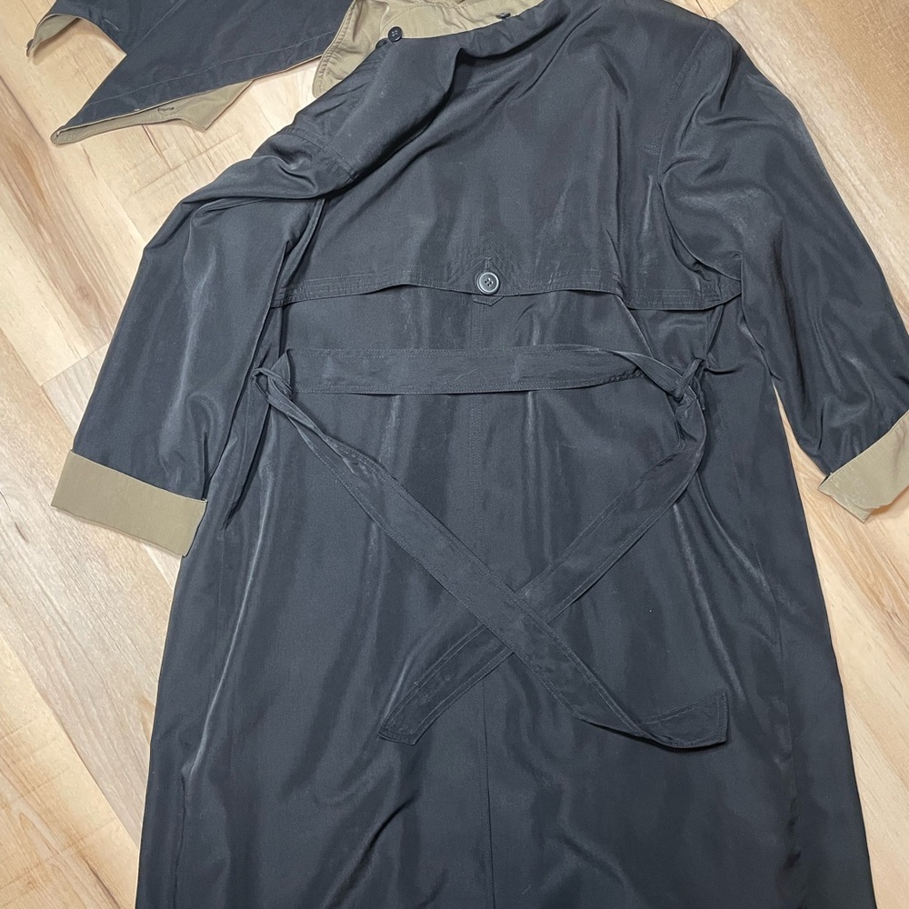 Misty Harbor‎ Black Trench Coat w/ Detachable Hood & Lining - Picture 6 of 9